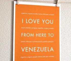 Venezuela art print, 8x10