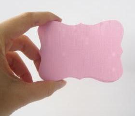 24 Bracket cards in Pink Cardstock (3.5 x 2.5 inches) die cuts A94