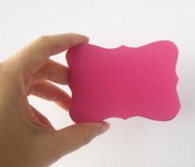 24 Valentine Bracket cards in Hot Pink Cardstock (3.5 x 2.5 inches) die cuts A104