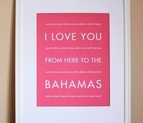Bahamas art print, 8x10