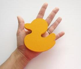 27 Duck die cut (3.5 inches) Canary Yellow Textured Cardstock A24