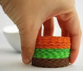 75 scalloped die cut circles (2.0 inches) in Orange, Lime Green and Brown Textured Cardstock Die Cut A79