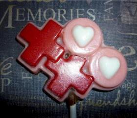 Valentine Hugs and Kisses Chocolate Lollipops Order for 6