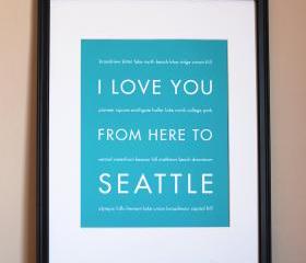 Seattle Art Print, 8x10