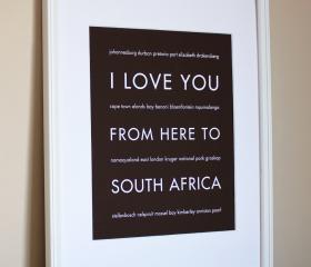 South Africa art print, 8x10