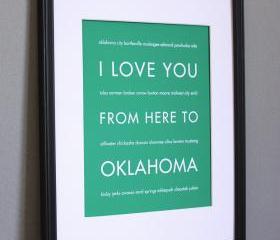 Oklahoma Art Print, 8x10