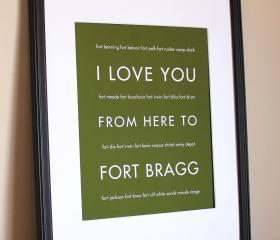 Fort Bragg US Army Military Art Print, 8x10 