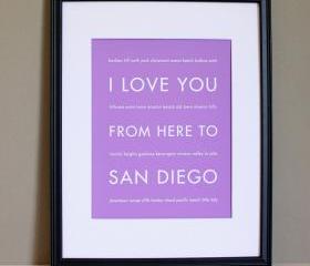 San Diego Art Print , 8x10