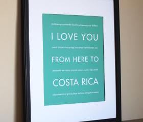 Costa Rica Art Print, 8x10