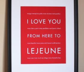 Lejeune Military Marine Corps Art Print, 8x10