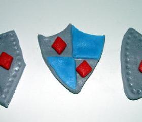 12 Fondant Knight Shield Cupcake Toppers