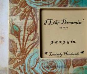 Yellow And Teal Vintage Rose Frame - Madame Boutique Collection