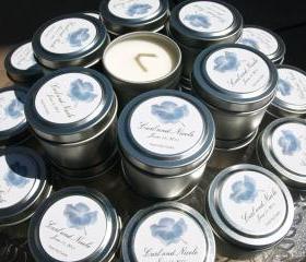 Custom Soy Travel Candle Favors for Weddings and Events