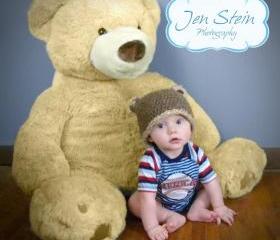 Crochet teddy bear hat