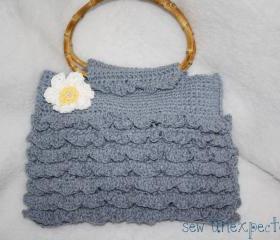 Crochet ruffle purse