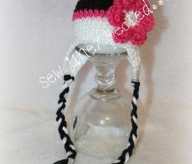 Earflap flower beanie