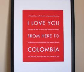 Colombia art print, 8x10 