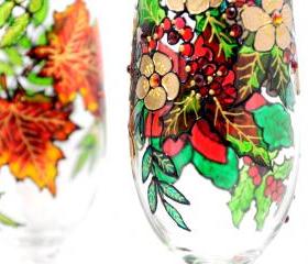 Hand Painted Glass, Winter, Seasonal Collection