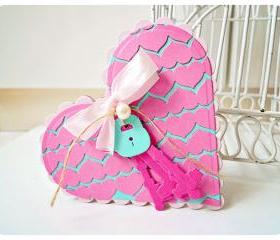 Heart in Heart card with Key & lock 