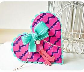 Heart in Heart card with Key & lock 