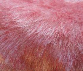 Faux Fur Red and White - fake craft fur 10 x 18 inches