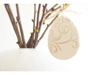French Easter ornaments-Set of 3, white ceramic, pearl painted.