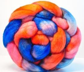 Hand Painted Wool Roving CORRIDALE Combed Top Spinning or Felting Fiber - 4.1 oz - BUCCANEER