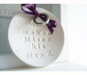 Cute ring bearer bowl - Mr and Mrs.
