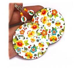 Cute girly Little Flowers - white yellow green orange - double faced