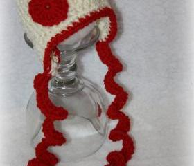 Valentine hat with curly ties
