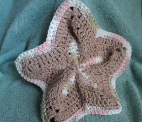 Wash Cloth - Starfish Shaped - Brown