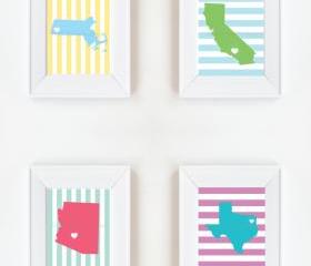 5x7 Custom State Print