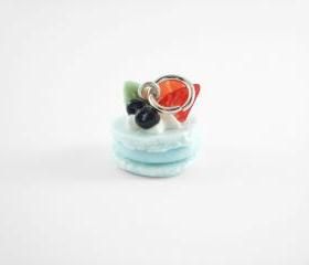 Miniature Charm Blue Macaroon
