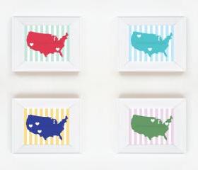 8 x 10 Map of America Print