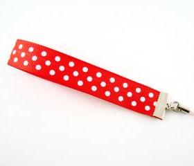 Red Polka Dot Ribbon Cell Phone Strap