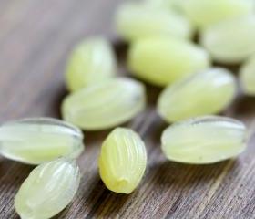 Vintage Lemon Chiffon Givre Glass Beads