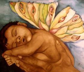 sleeping baby art print 