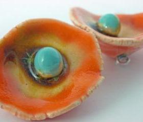 Orange earrings