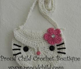 Kitty crocheted purse