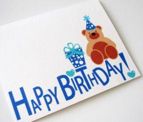 happy birthday card, Teddy Bear Happy Birthday card A285