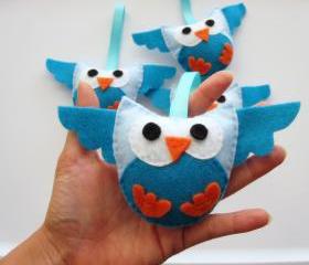 4 owl plush toy, cute Mini Felt owl plush toys