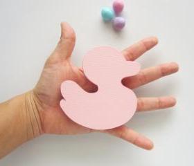 27 Baby Pink Ducks (3.5 inches) Textured Cardstock die cut A23
