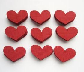 70 Red Love Heart 1.5 x 1 inch Die cut A22