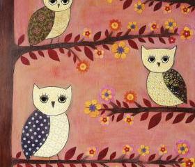 Art Print - Three Wise Owls