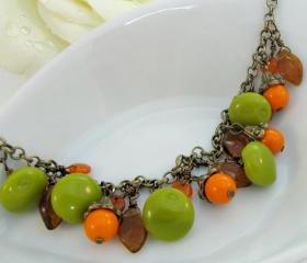 Orange and green colorful bracelet