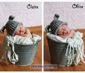 Twin hat set, Mary's Other Little Lamb hats, newborn hat, photo prop