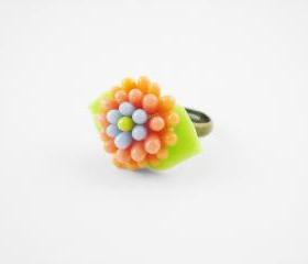 Soft Leafy Flower Ring - One of a Kind