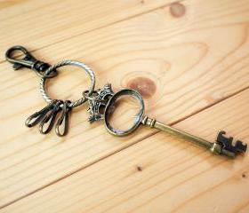 Charm Keychain, Vintage Key