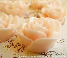 6 Resin Roses Cabochons Flower Accessory 22x22x12mm