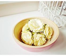 10 Carnation paper flower yellow/ pack